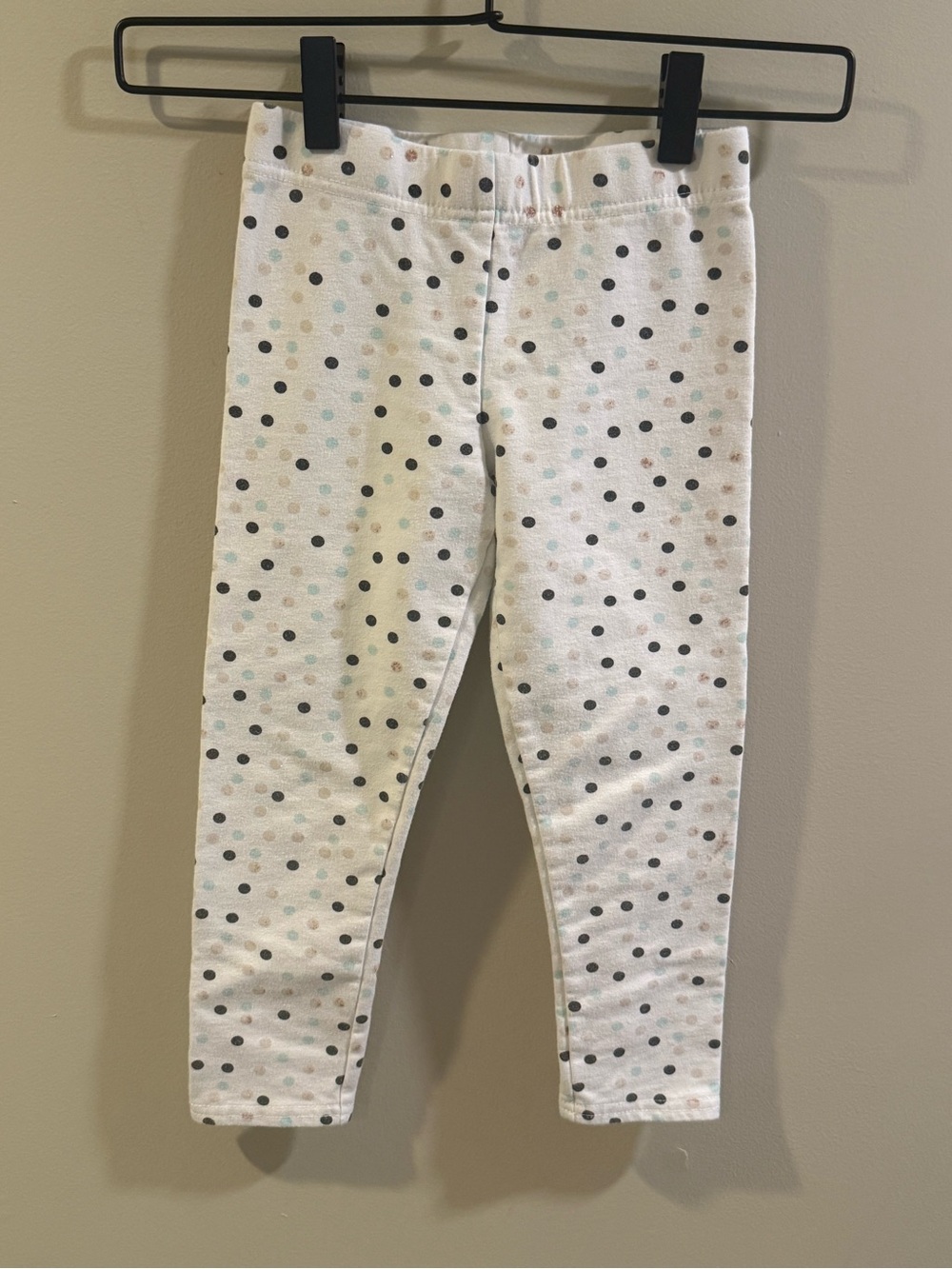 White Polka Dot Girls Leggings